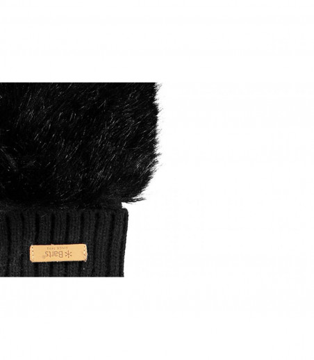 Black fur mittens Barts Black fur mittens Barts